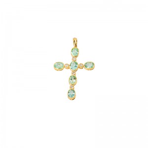 John Apel Cross Pendant with Green Tourmaline