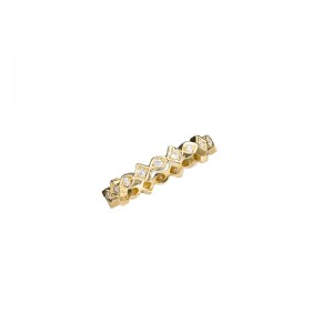 John Apel Round Diamond Geometric Patter Eternity Ring