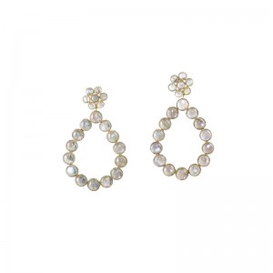 John Apel Milgrained Bezel Labradorite Earrings