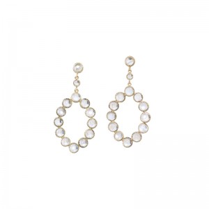 John Apel Bezel Set Moonstone Drop Earrings
