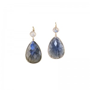 John Apel Bezel Set Labradorite Earrings