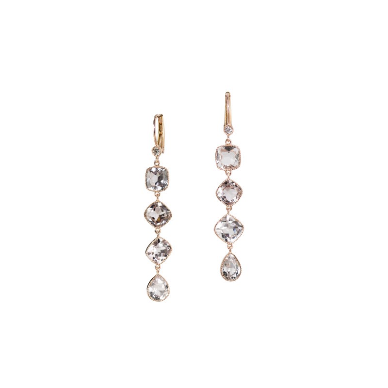 John Apel Multi Shaped Bezel Set Tourmaline Earrings