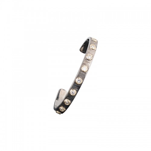John Apel Round Diamond Skinny Cuff Bracelet