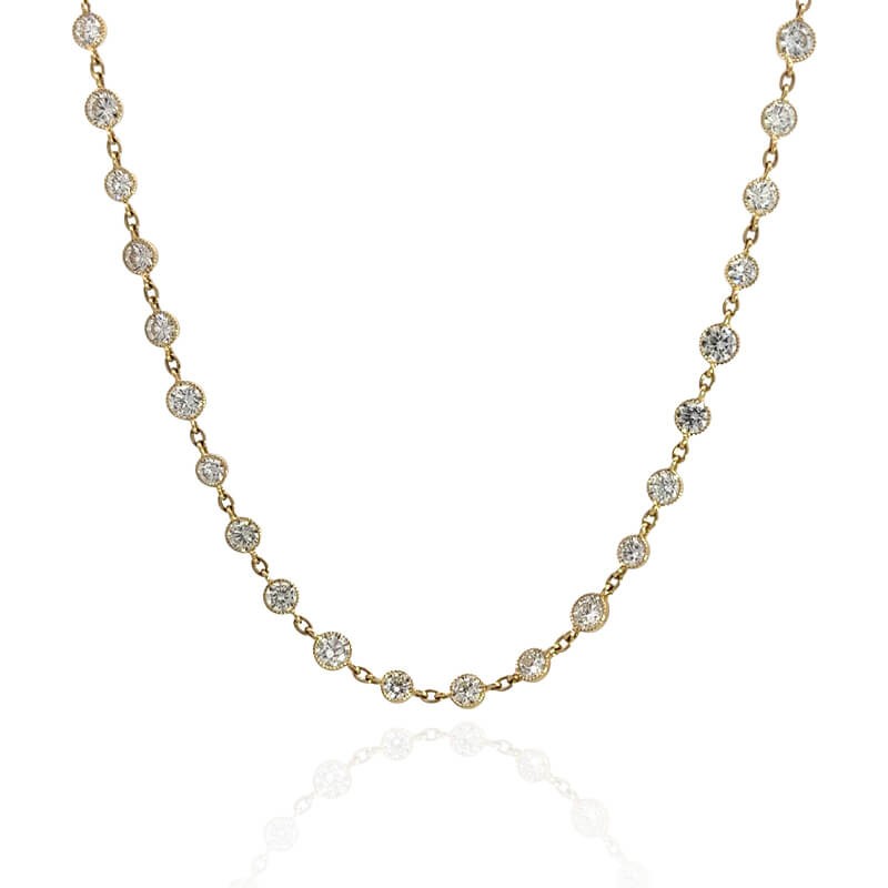 John Apel Milgrain Edge Diamond Necklace
