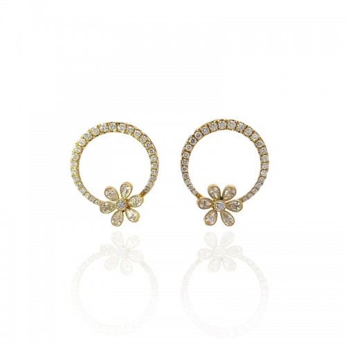 John Apel Diamond Pave Grad Open Circle Earring