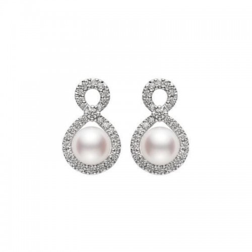 Mikimoto Ruyi Collection Akoya Cultured Pearl And Diamond Earrings