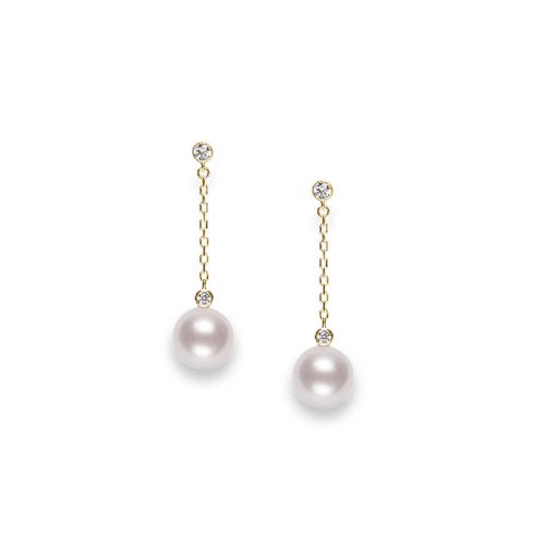 Mikimoto 18K White Gold Japan Collections Pearl Drop Earrings