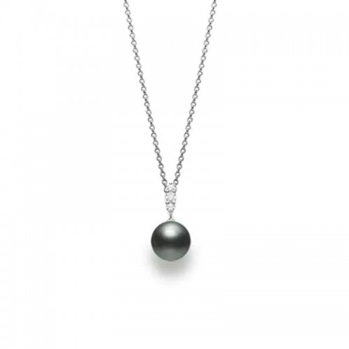 Mikimoto Black South Sea Pearl And Diamond Pendant