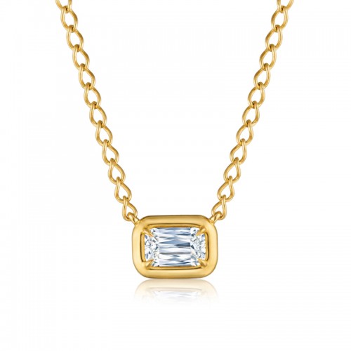 Ashoka Bezel Set Diamond Solitaire Pendant