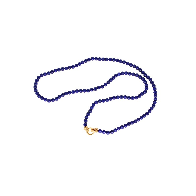 Lapis Bead Necklace with 'Martin' Clasp