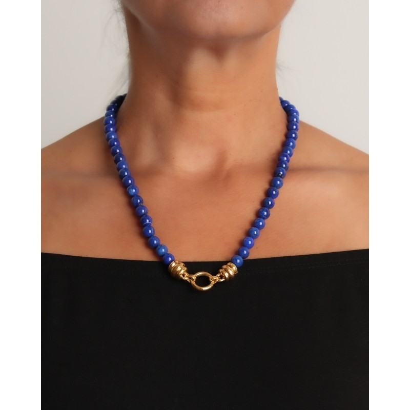 Lapis Bead Necklace with 'Martin' Clasp