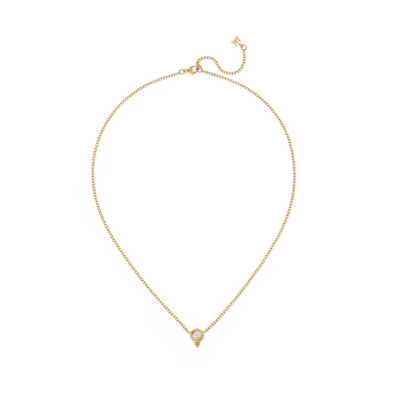 Temple St. Clair 18K Single Diamond Temple Necklace