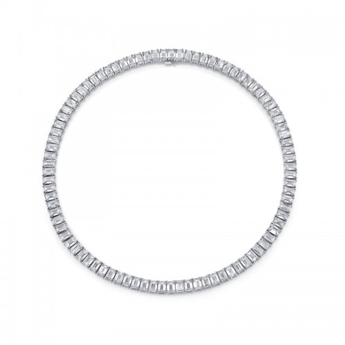 Norman Silverman 63.52 Carat Emerald-Cut Diamond Choker Necklace