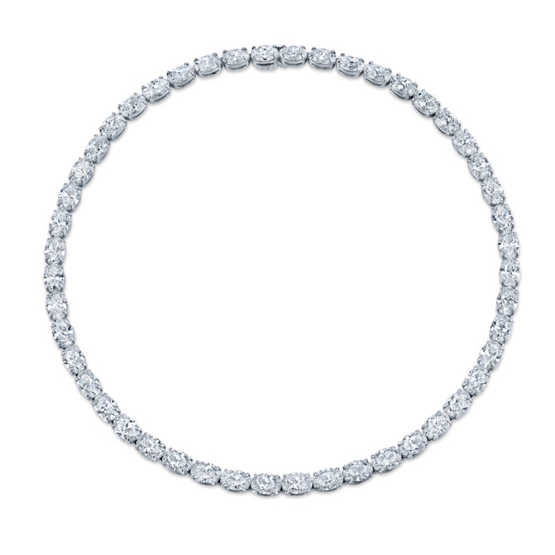 Norman Silverman Oval Diamond Necklace