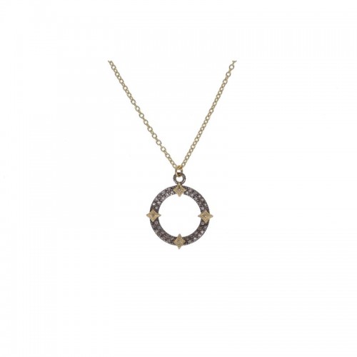 Old World Open Circle Crivelli Pendant Necklace