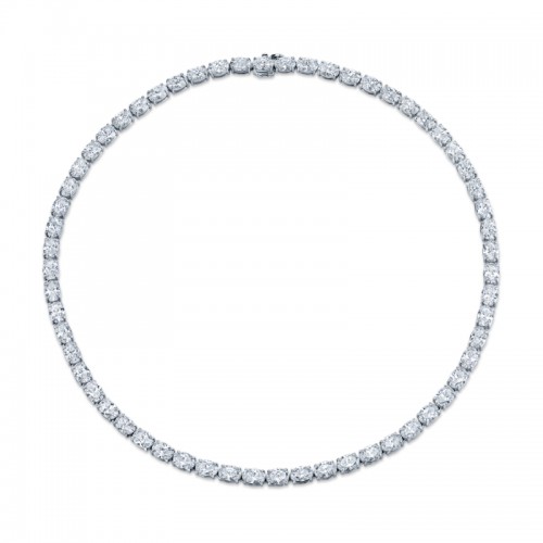 Norman Silverman East West Oval Diamond Necklace
