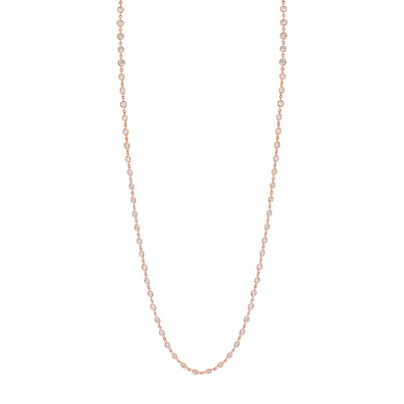 Norman Silverman 7 Carat Yellow Gold Round Brilliant Diamonds By The Yard Necklace