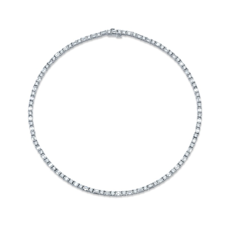 Norman Silverman 17.97 Carat 18K White Gold Diamond Necklace