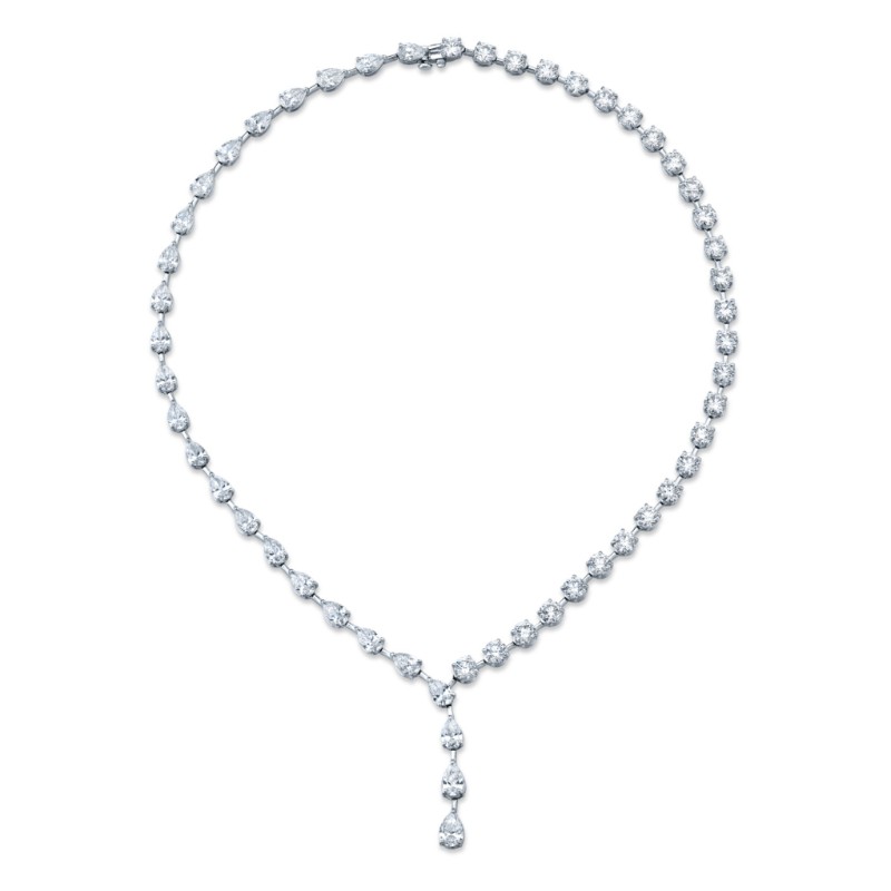 Norman Silverman 22.17 Carat Rounds And Pear Shape Diamond Lariat