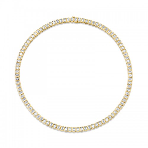 Norman Silverman 22.91 Carat 18K Yellow Gold Bezel Necklace