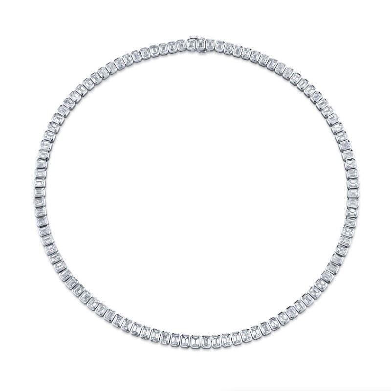 Norman Silverman 19.38 Carat Bezel-Set Diamond Necklace