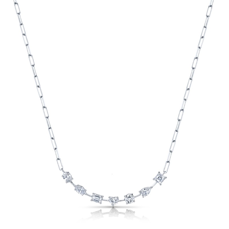 Norman Silverman Mix Shape Floating Diamond Necklace