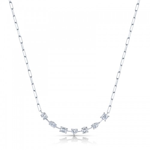 Norman Silverman Mix Shape Floating Diamond Necklace