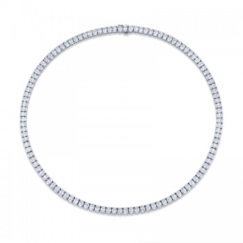 Norman Silverman Straight Line Oval Shape Diamond Tennis Necklace