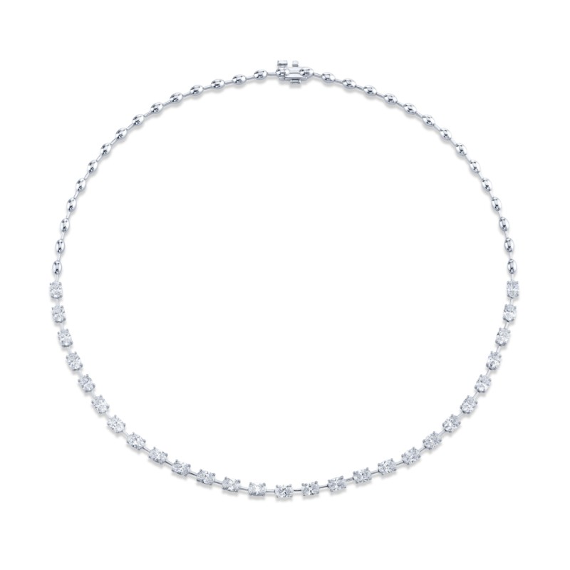 Norman Silverman 6.77 Carat 18K White Gold Necklace