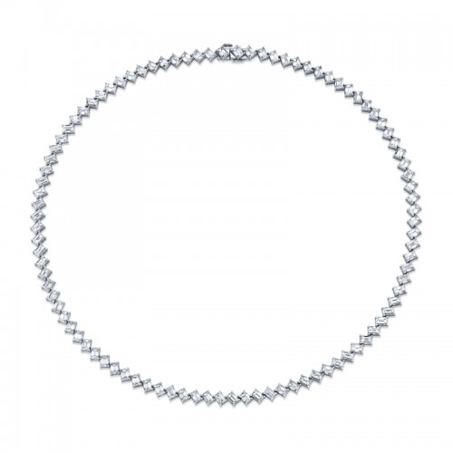 Norman Silverman 18.13 Carat Diamond Emerald Cut Necklace