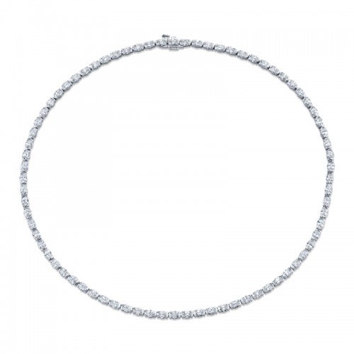 Norman Silverman 14.65 Carat Oval Cut Diamond Necklace
