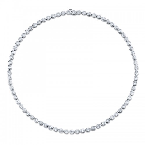 Norman Silverman Oval Cut Diamond Necklace