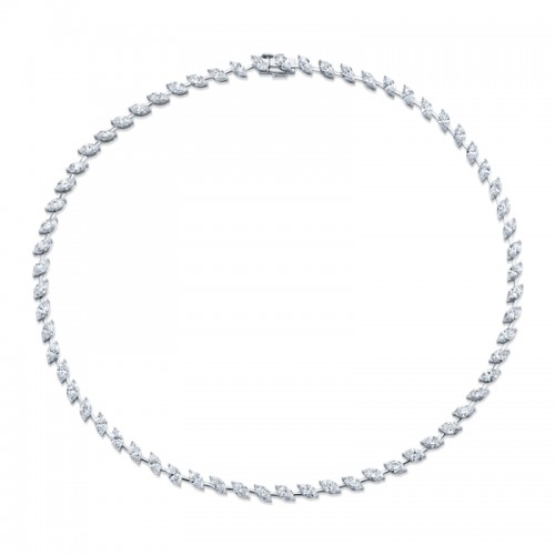 Norman Silverman 15.53 Carat Marquise Cut Diamond Necklace