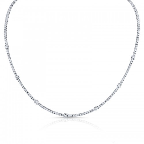 Norman Silverman 4.44 Carat Round Cut Diamond Necklace
