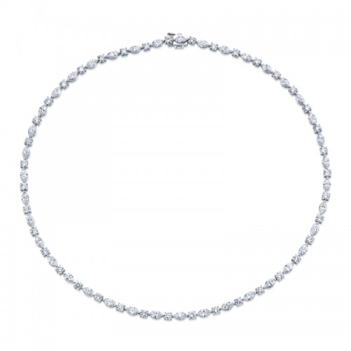 Norman Silverman 14.96 Carat Round And Marquise-Cut Diamond Necklace