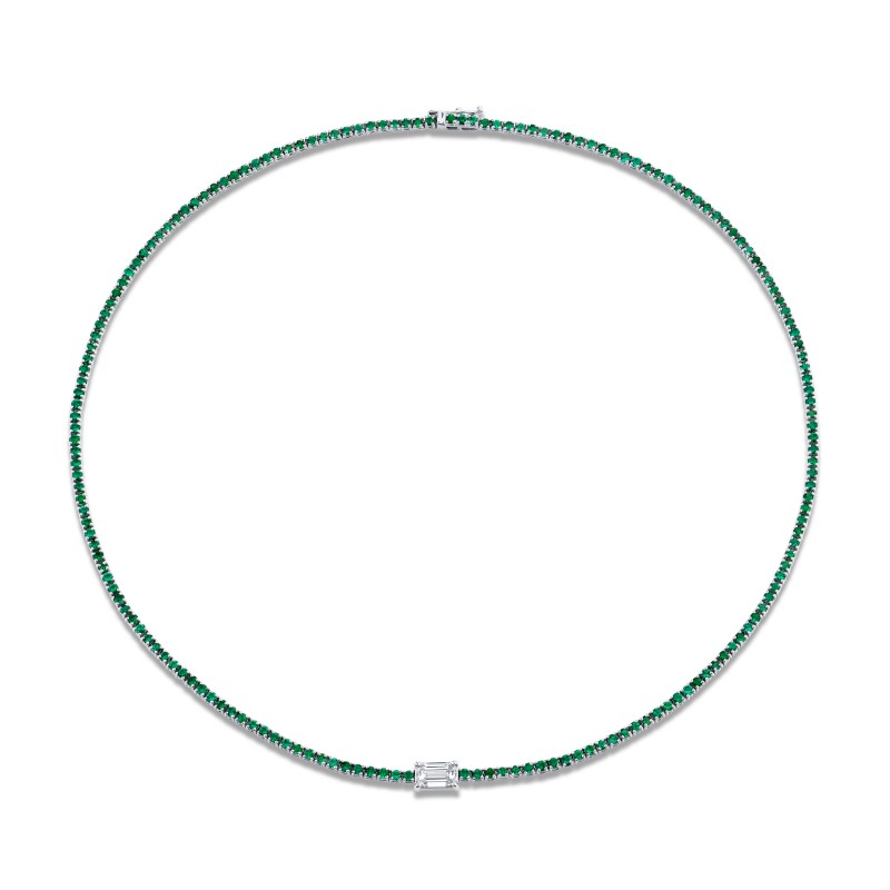 Norman Silverman 5.8 Carat Diamond Accent Straight Line Necklace