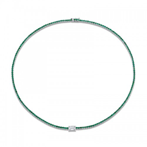 Norman Silverman 5.8 Carat Diamond Accent Straight Line Necklace