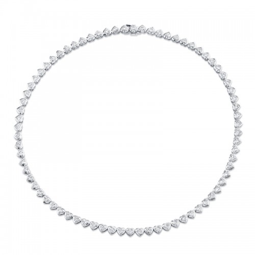 Norman Silverman 17.90 Carat 18K Yellow Gold Bezel Straight Line Necklace