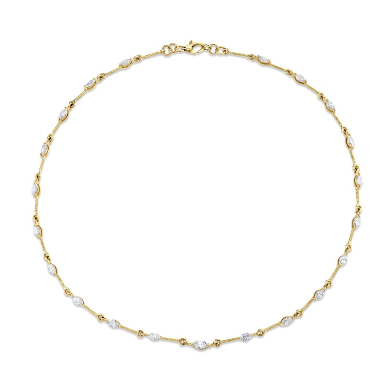 Norman Silverman Marquise Diamond Station Necklace