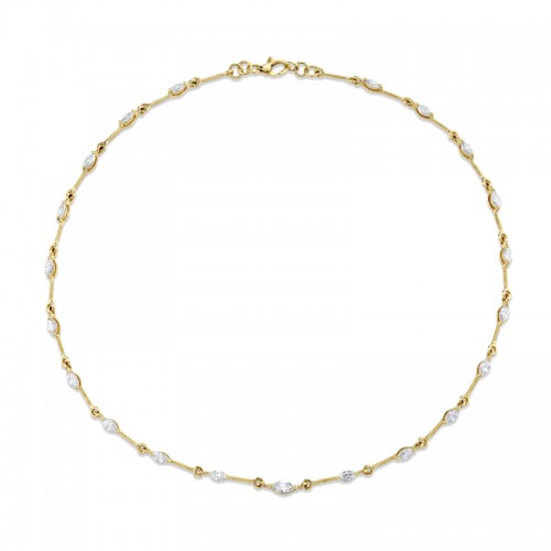 Norman Silverman Marquise Diamond Station Necklace