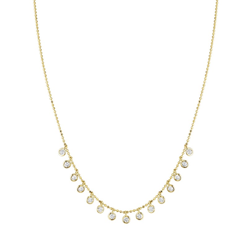 Norman Silverman Diamond Bezel Drip Necklace