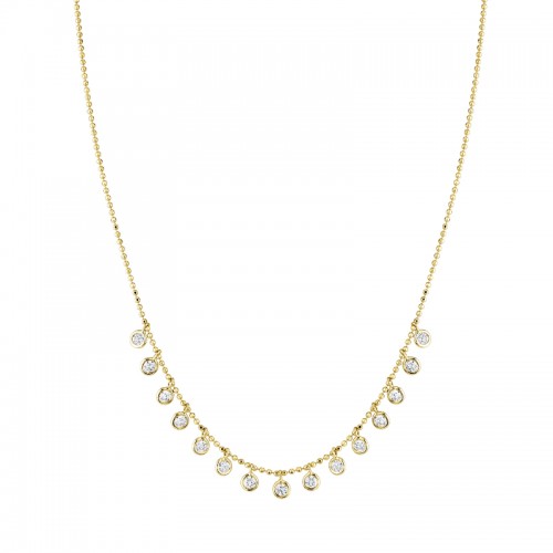 Norman Silverman Diamond Bezel Drip Necklace