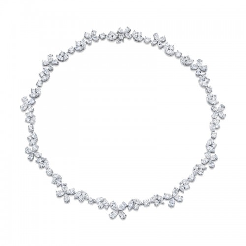 Norman Silverman Floral Diamond Necklace