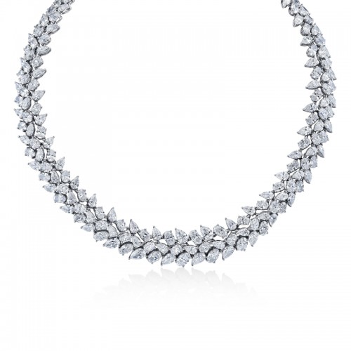 Norman Silverman 67.76 Carat Pear Shape And Oval Cut Diamonds Necklace