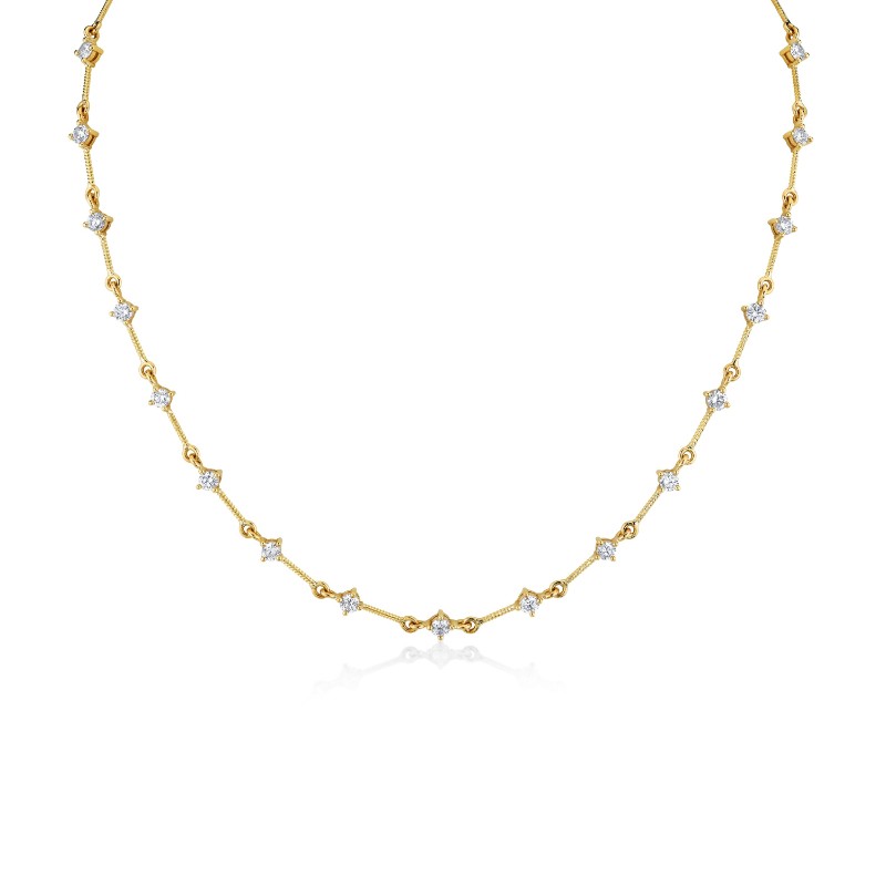 Norman Silverman Handmade Twist Chain Diamond Necklace