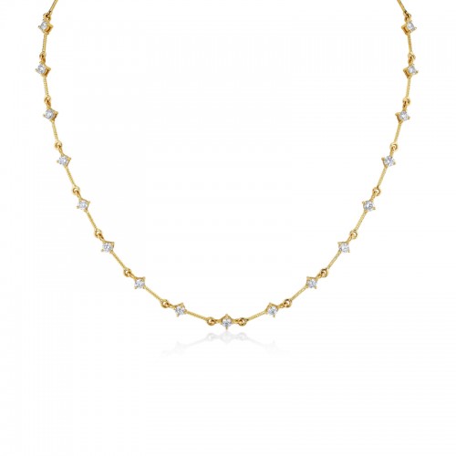 Norman Silverman Handmade Twist Chain Diamond Necklace