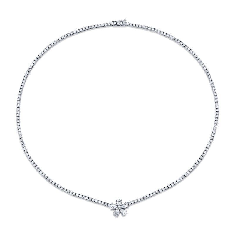 Norman Silverman Flower Diamond Necklace