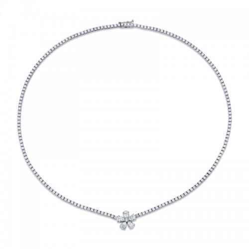 Norman Silverman Flower Diamond Necklace