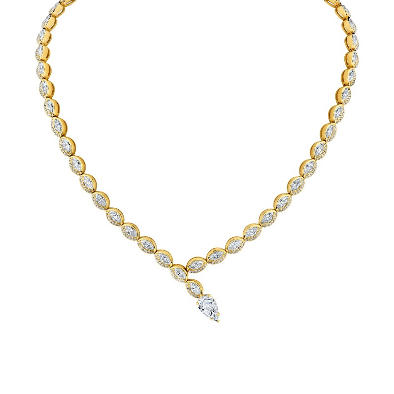 Norman Silverman Marquise-Cut Diamond Necklace