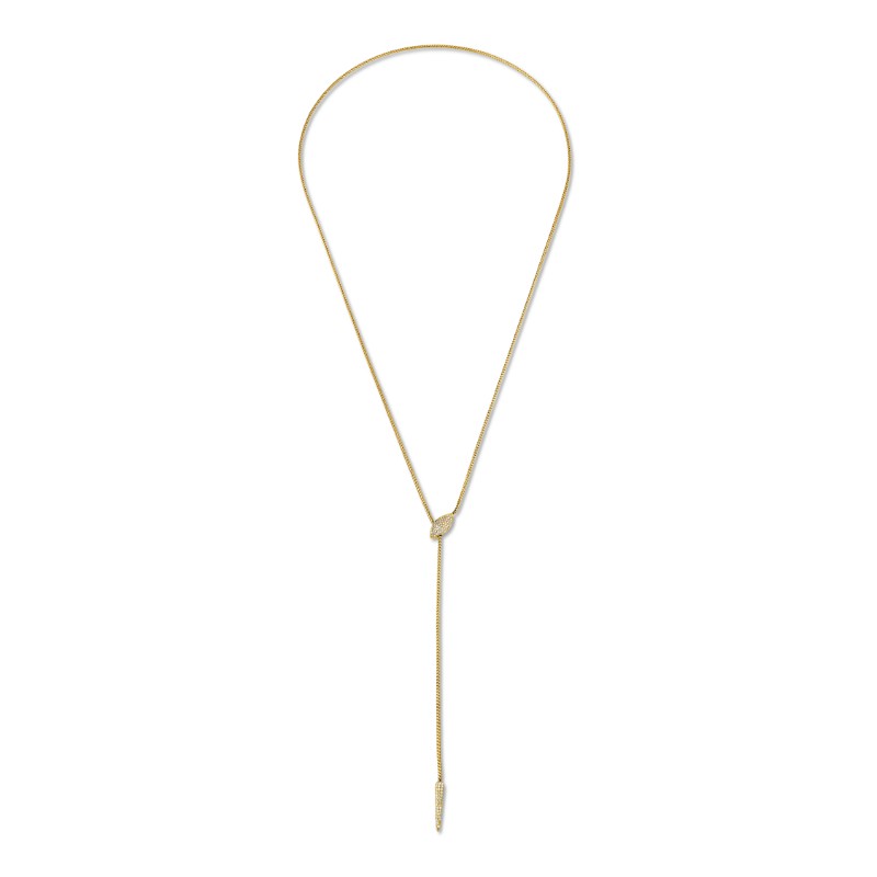 Norman Silverman Diamond Pave Lariat With Franco Chain